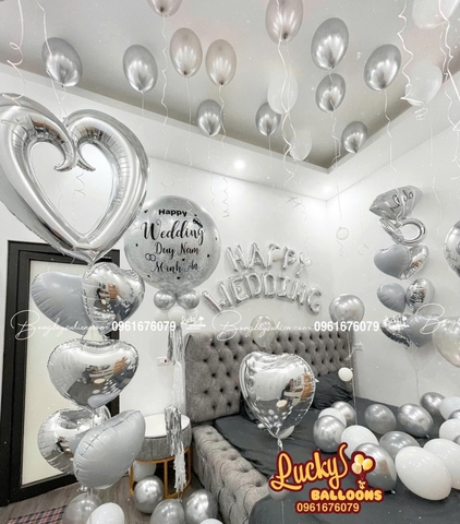 Trang trí phòng cưới bằng bóng bay đẹp tại Long Biên Hà Nội