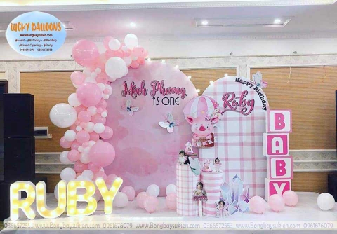 Mẫu trang trí sinh nhật cho bé gái 1 tuổi tại Hà Nội