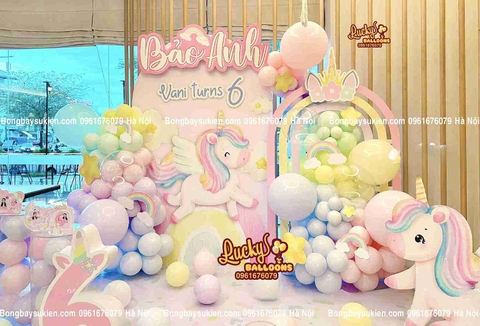 Trang Trí Sinh Nhật Bé Gái Unicorn Hà Nội