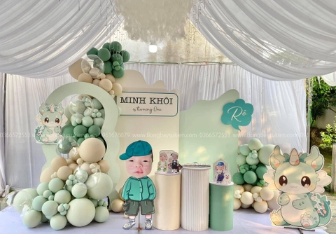 Trang Trí Sinh Nhật Bé Trai Màu Xanh