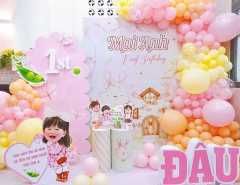 Trang Trí Sinh Nhật Màu Hồng Cho Bé Gái 1