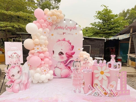 Trang Trí Sinh Nhật Màu Hồng Cho Bé Gái