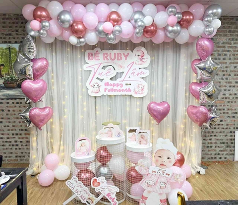 Dịch Vụ Trang Trí Thôi Nôi Bé Gái Đơn Giản