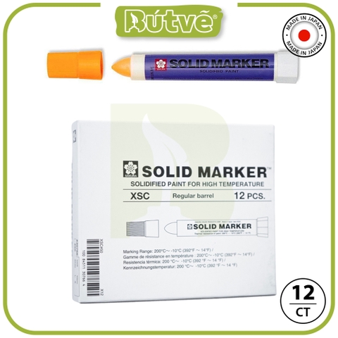 Bút sáp dầu chịu nhiệt độ cao Sakura Solid Marker High Temperature 12.0mm - Cam phản quang (Fluorescent Orange) XSC#305