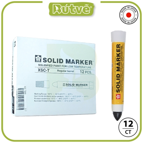 Bút sáp dầu chịu nhiệt độ thấp Sakura Solid Marker Low Temperature 12.0mm - Đen (Black) XSC-T#49