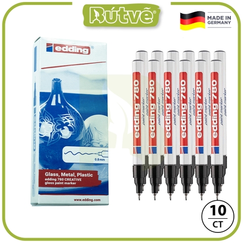 Bút sơn dầu viết thiệp không lem Edding 780 Paint Marker 0.8 mm - Đen (Black)