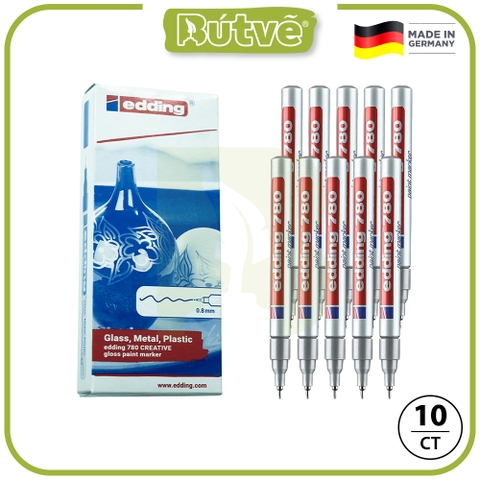 Bút sơn dầu viết thiệp không lem Edding 780 Paint Marker 0.8 mm - Bạc ánh kim (Silver)