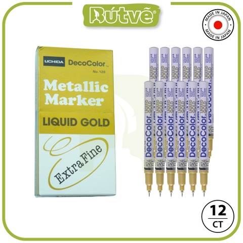 Bút sơn dầu viết thiệp Marvy DecoColor Paint Marker Extra Fine 0.8mm - Vàng ánh kim (Gold) #120