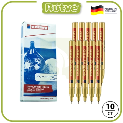 Bút sơn dầu viết thiệp không lem Edding 780 Paint Marker 0.8 mm - Vàng ánh kim (Gold)