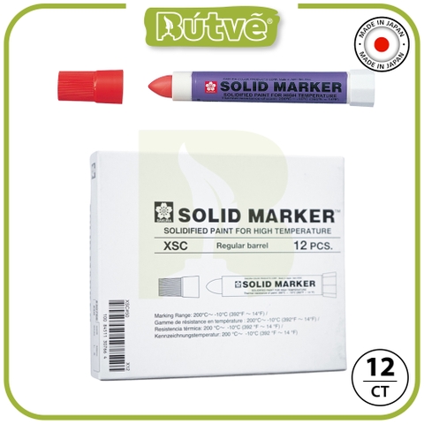Bút sáp dầu chịu nhiệt độ cao Sakura Solid Marker High Temperature 12.0mm - Đỏ (Red) XSC#19