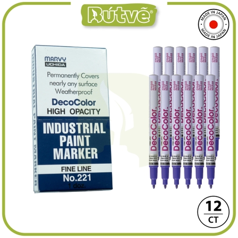 Bút sơn dầu đánh dấu công nghiệp Marvy DecoColor Industrial Paint Marker Fine 1.4mm - Tím (Violet) #221