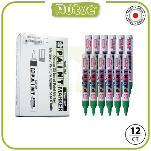 Bút sơn dầu đánh dấu công nghiệp Sakura Paint Marker Medium Point 2.0mm - Xanh lá cây (Green) XPMK-B#29