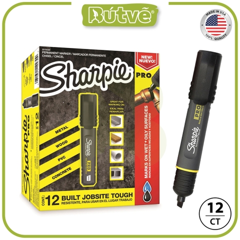 Bút lông đánh dấu công nghiệp Sharpie Pro Chisel - Đen (Black)