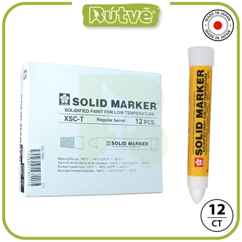 Bút sáp dầu chịu nhiệt độ thấp Sakura Solid Marker Low Temperature 12.0mm - Trắng (White) XSC-T#50