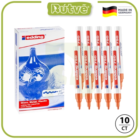 Bút sơn dầu vẽ đa chất liệu Edding 750 Paint Marker 2-4 mm - Cam (Orange)