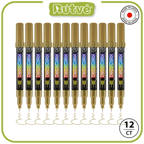 Bút sơn acrylic Marvy DecoColor Acrylic Extra Fine 0.8mm viết thiệp không lem - Vàng ánh kim (Gold) #115