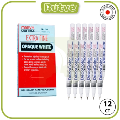 Bút sơn dầu viết thiệp Marvy DecoColor Paint Marker Extra Fine 0.8mm - Trắng (White) #130