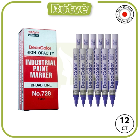 Bút sơn dầu đánh dấu công nghiệp Marvy DecoColor Industrial Paint Marker Broad 2.0mm - Tím (Violet) #728