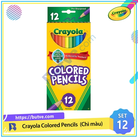 Bộ 12 bút chì màu an toàn cho trẻ Crayola Colored Pencil