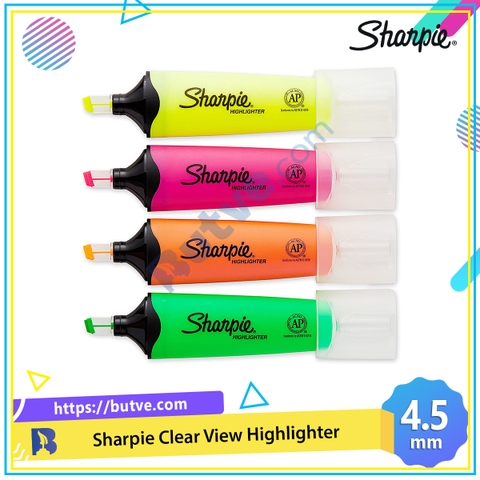 Bút dạ quang ngòi trong suốt đầu lớn Sharpie Clear View Highlighter 4.5mm (Cây lẻ)