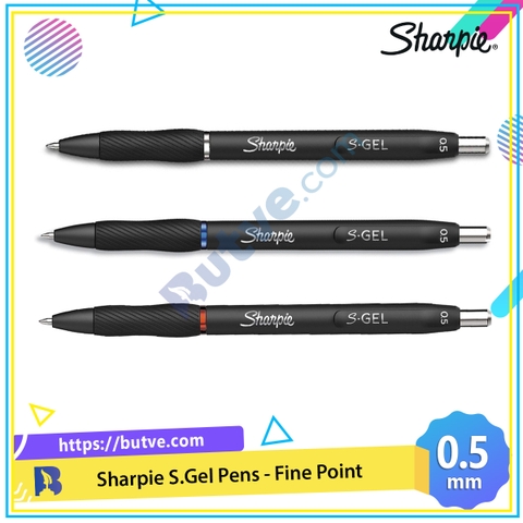 Bút bi đầu bấm mực Gel Sharpie S Gel Pens Fine 0.5mm (Cây lẻ)