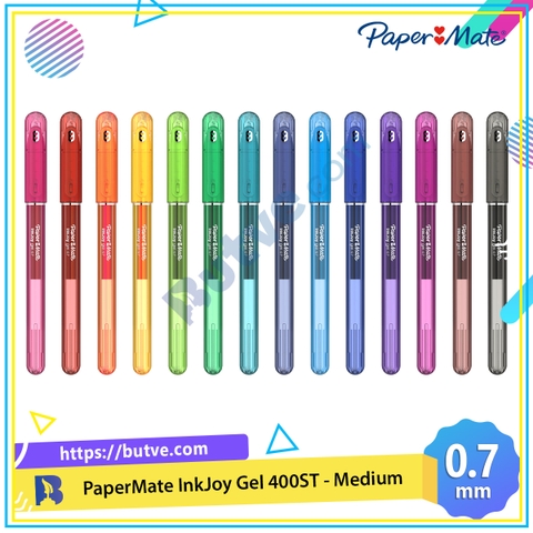 Bút bi mực gel dạng nắp đậy Paper Mate InkJoy 400ST Medium - Ngòi 0.7mm (Cây lẻ)