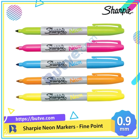 Bút lông dầu mực phản quang vẽ đa chất liệu Sharpie Neon Fine Point 0.9mm (Cây lẻ)