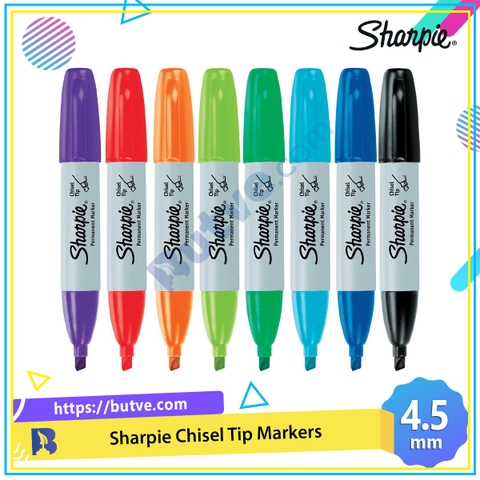 Bút lông dầu ngòi vát vẽ đa chất liệu Sharpie Chisel Tip 4.5mm (Cây lẻ)