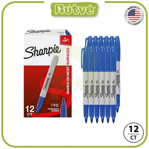 Bút lông dầu Sharpie Fine Point 0.9mm đánh dấu đa năng - Xanh dương (Blue) 30003