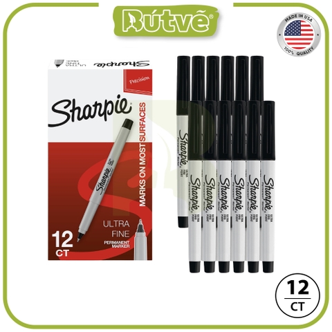Bút lông dầu Sharpie Ultra Fine 0.5mm đánh dấu đa năng - Đen (Black) 37001