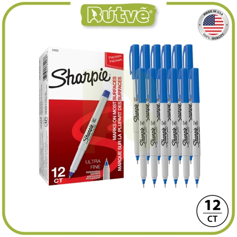 Bút lông dầu Sharpie Ultra Fine 0.5mm đánh dấu đa năng - Xanh dương (Blue) 37003