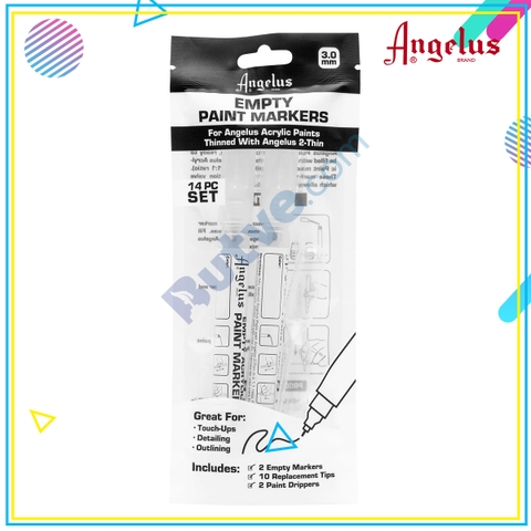 Bộ bút marker để vẽ màu acrylic Angelus Empty Paint Marker – 3mm