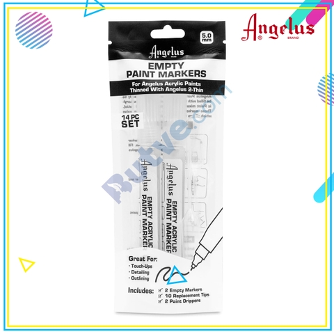 Bộ bút marker để vẽ màu acrylic Angelus Empty Paint Marker – 5mm