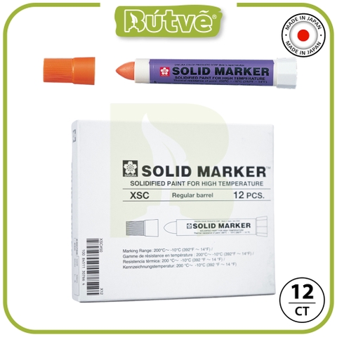Bút sáp dầu chịu nhiệt độ cao Sakura Solid Marker High Temperature 12.0mm - Cam (Orange) XSC#5