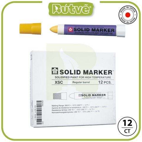 Bút sáp dầu chịu nhiệt độ cao Sakura Solid Marker High Temperature 12.0mm - Vàng (Yellow) XSC#3