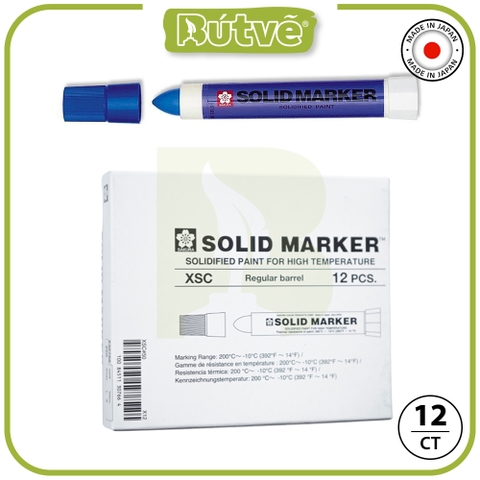 Bút sáp dầu chịu nhiệt độ cao Sakura Solid Marker High Temperature 12.0mm - Xanh dương (Blue) XSC#36