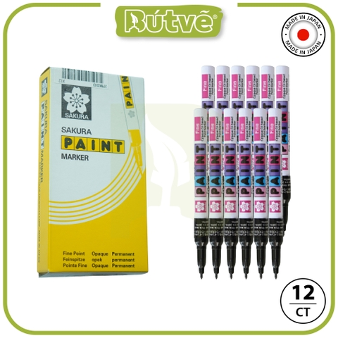 Bút sơn dầu đánh dấu công nghiệp Sakura Paint Marker Fine Point 1.0mm - Đen (Black) XPMK#49