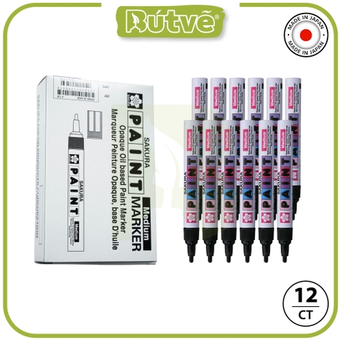 Bút sơn dầu đánh dấu công nghiệp Sakura Paint Marker Medium Point 2.0mm - Đen (Black) XPMK-B#49