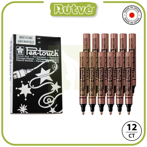 Bút sơn dầu Sakura Pentouch Medium Point 2.0mm đánh dấu đa năng - Đồng ánh kim (Copper) 41503