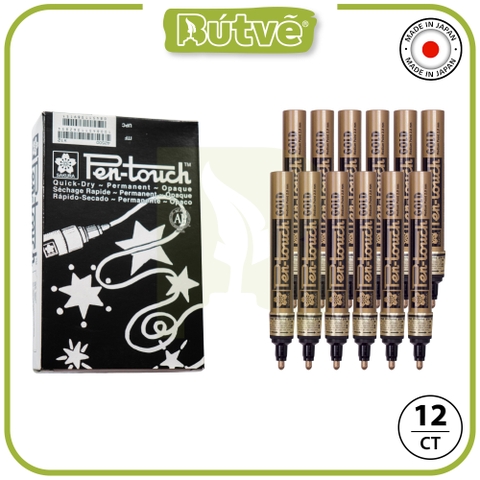 Bút sơn dầu Sakura Pentouch Medium Point 2.0mm đánh dấu đa năng - Vàng ánh kim (Gold) 41501