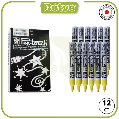 Bút sơn dầu Sakura Pentouch Medium Point 2.0mm đánh dấu đa năng - Vàng (Yellow) XPFKA#3