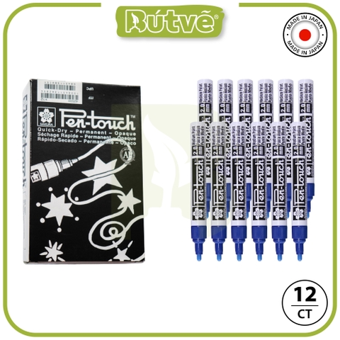 Bút sơn dầu Sakura Pentouch Medium Point 2.0mm đánh dấu đa năng - Xanh dương (Blue) XPFKA#36