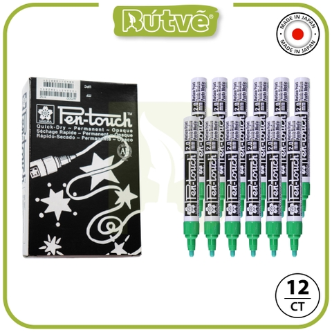 Bút sơn dầu Sakura Pentouch Medium Point 2.0mm đánh dấu đa năng - Xanh lá cây (Green) XPFKA#29