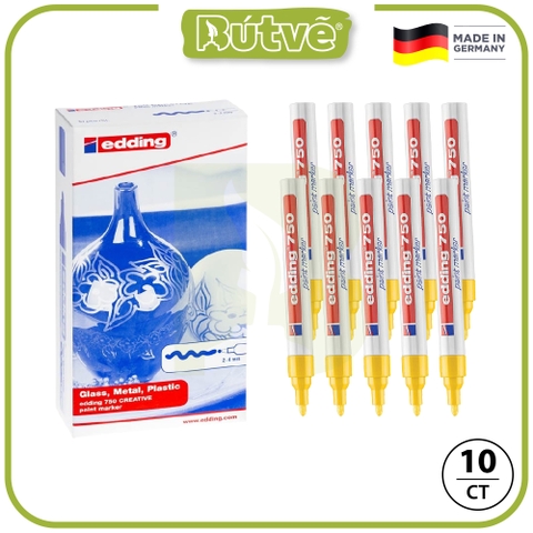 Bút sơn dầu vẽ đa chất liệu Edding 750 Paint Marker 2-4 mm - Vàng (Yellow)