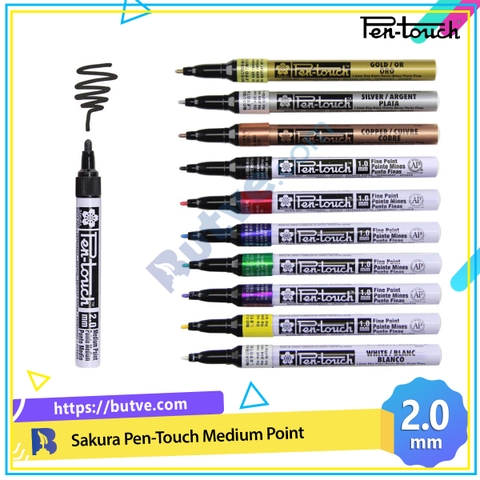 Bút sơn dầu vẽ đa chất liệu Sakura PenTouch Medium Point - Ngòi 2.0mm (Cây lẻ)