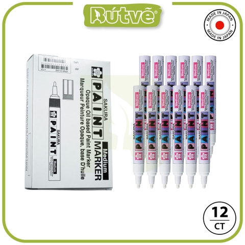 Bút sơn dầu đánh dấu công nghiệp Sakura Paint Marker Medium Point 2.0mm - Trắng (White) XPMK-B#50