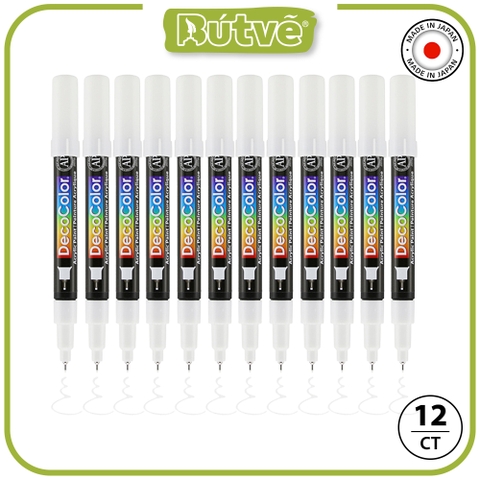 Bút sơn acrylic Marvy DecoColor Acrylic Extra Fine 0.8mm viết thiệp không lem - Trắng (White) #115