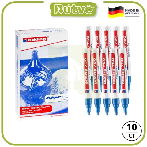 Bút sơn dầu vẽ đa chất liệu Edding 750 Paint Marker 2-4 mm - Xanh dương (Blue)