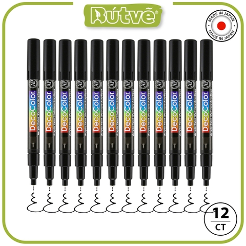 Bút sơn acrylic Marvy DecoColor Acrylic Extra Fine 0.8mm viết thiệp không lem - Đen (Black) #115