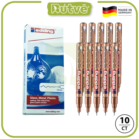 Bút sơn dầu viết thiệp không lem Edding 780 Paint Marker 0.8 mm - Đồng ánh kim (Copper)